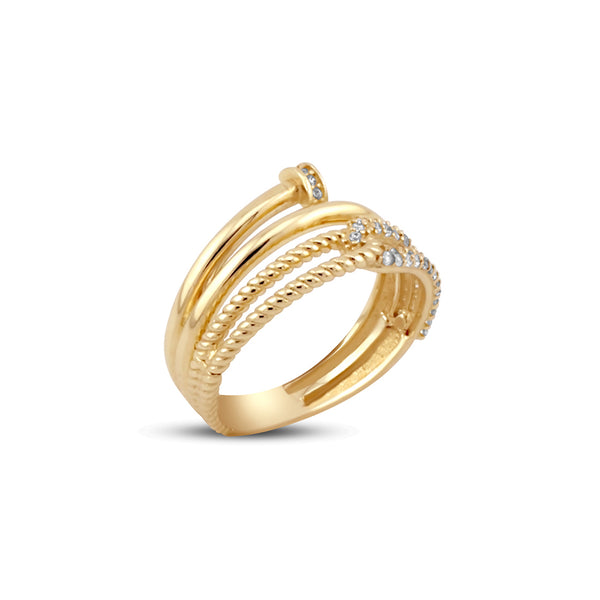 Anillo trenzado inspirado en uñas